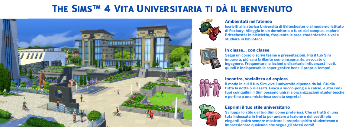 the sims 4 Vita Universitaria Benvenuto
